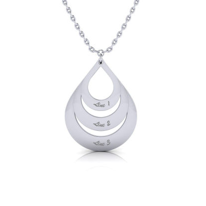 Sterling Silver Triple Teardrop Necklace, 18 Inches